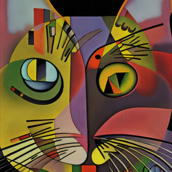 「Zamora, cat」というタイトルのデジタルアーツ L.Rocheによって, オリジナルのアートワーク, アクリル