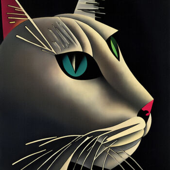Цифровое искусство под названием "Oleg, cat" - L.Roche, Подлинное произведение искусства, Акрил
