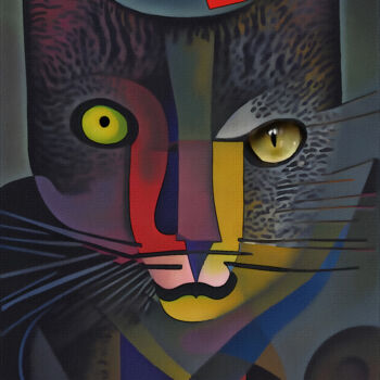 Digital Arts titled "Soria, cat" by L.Roche, Original Artwork, Acrylic