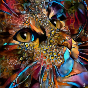 Digital Arts titled "Ameliaa, cat" by L.Roche, Original Artwork, Acrylic