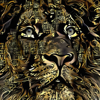 Digitale Kunst getiteld "Hardan, Lion" door L.Roche, Origineel Kunstwerk, Acryl