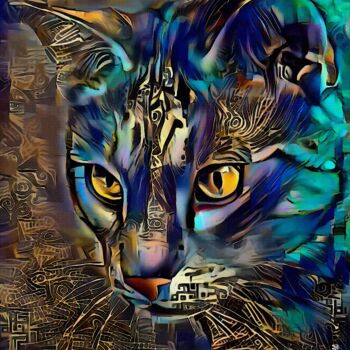 Arts numériques intitulée "Pakito Jr. cat" par L.Roche, Œuvre d'art originale, Acrylique