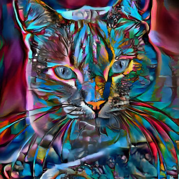 Digital Arts titled "Fabio cat" by L.Roche, Original Artwork, Acrylic
