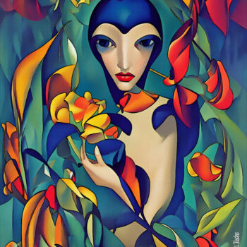 Digitale Kunst mit dem Titel "Valeriana" von L.Roche, Original-Kunstwerk, Acryl