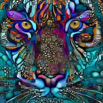 Digital Arts titled "Olian tiger" by L.Roche, Original Artwork, Acrylic