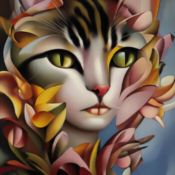 Digital Arts titled "Mayli cat" by L.Roche, Original Artwork, Acrylic