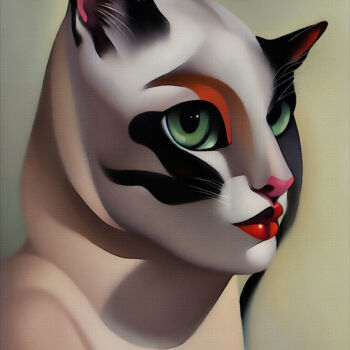 Arte digital titulada "Fabiola cat" por L.Roche, Obra de arte original, Acrílico