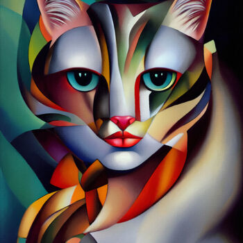 数字艺术 标题为“Diana cat” 由L.Roche, 原创艺术品, 丙烯