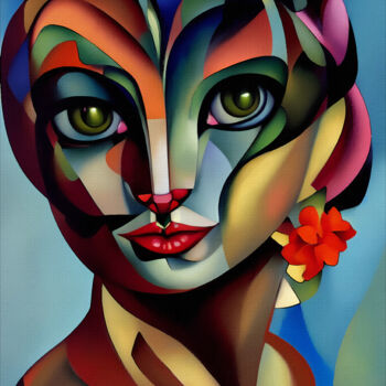 Цифровое искусство под названием "Melina cat" - L.Roche, Подлинное произведение искусства, Акрил