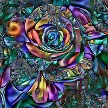 数字艺术 标题为“Rosa de Seda” 由L.Roche, 原创艺术品, 丙烯