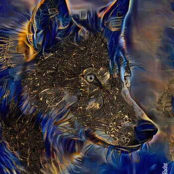 Digital Arts titled "Lobo de Oro" by L.Roche, Original Artwork, Ink