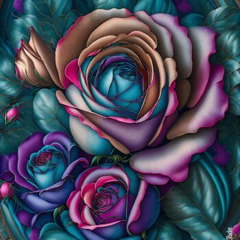 Digital Arts titled "Rosa celestial" by L.Roche, Original Artwork, Ink