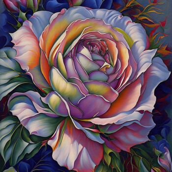 Arte digital titulada "Rosa de Marzo" por L.Roche, Obra de arte original, Tinta
