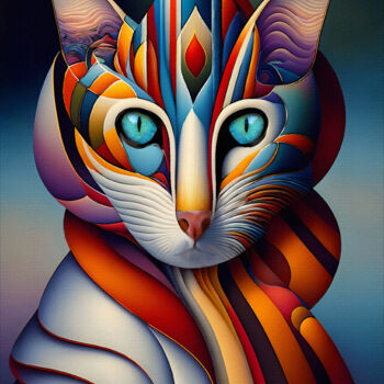 Digital Arts titled "New cat generation 1" by L.Roche, Original Artwork, Acrylic