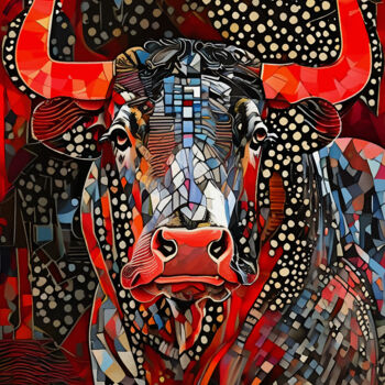 Digital Arts titled "Toro de Pasqua" by L.Roche, Original Artwork, Ink