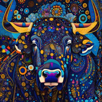 Digitale Kunst getiteld "Toro de Fiesta 3" door L.Roche, Origineel Kunstwerk, 2D Digital Work