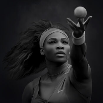 Digitale Kunst getiteld "Serena Williams" door La Galerie De L'Amour Us, Origineel Kunstwerk, Digitaal Schilderwerk