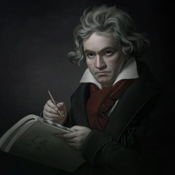 Digital Arts titled "Beethoven II" by La Galerie De L'Amour, Original Artwork, Digital Painting