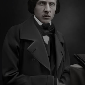 Arte digitale intitolato "Frédéric Chopin" da La Galerie De L'Amour, Opera d'arte originale, Pittura digitale