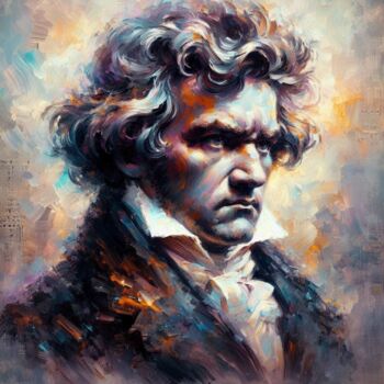 Digital Arts titled "Beethoven IV" by La Galerie De L'Amour, Original Artwork, Digital Painting