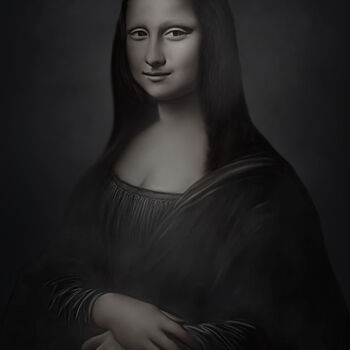 Arte digitale intitolato "The Dark Mona Lisa…" da La Galerie De L'Amour, Opera d'arte originale, Pittura digitale