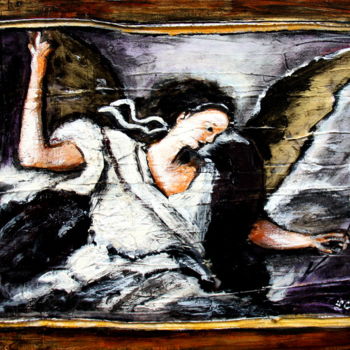 Painting titled "Ange N°3" by Catherine Labare, Original Artwork, Acrylic