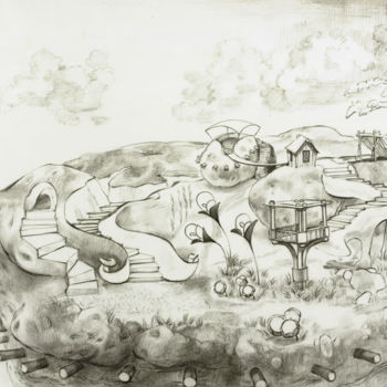 Dibujo titulada "The Lilies of Deimos" por Lacey Stinson, Obra de arte original, Lápiz