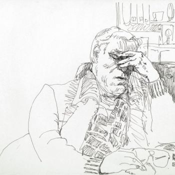 Desenho intitulada "The Poet, Ben Roger…" por Lacey Stinson, Obras de arte originais, Tinta