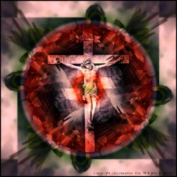 Arts numériques intitulée "Crucifixion" par Lacreaption, Œuvre d'art originale, Travail numérique 2D