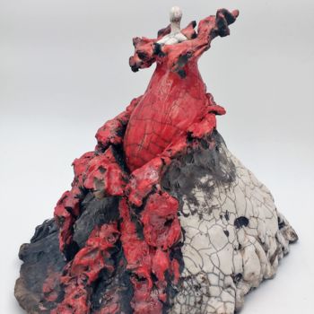 Scultura intitolato "Naissance volcanique" da Frédérique Lacroix Damas, Opera d'arte originale, Ceramica