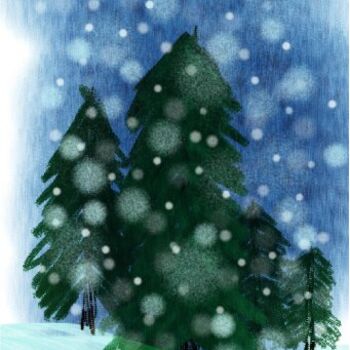 Digital Arts titled "snowy close-up" by Lacy May Coligan, Original Artwork