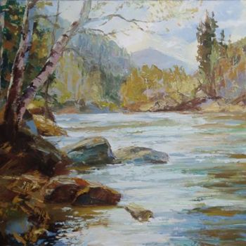 Pintura titulada "Kumir river" por Lada Korobeynikova, Obra de arte original