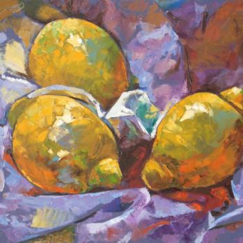 Pintura titulada "Limones-3" por Lada Korobeynikova, Obra de arte original