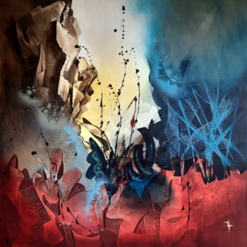 Картина под названием "PROFONDEUR" - La Dentellière Des Couleurs, Подлинное произведение искусства, Акрил