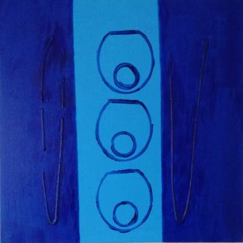 Peinture intitulée "La note bleue 1" par Lou Dje - Artiste Peintre, Œuvre d'art originale, Acrylique