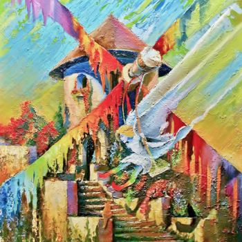 Pintura titulada "Rainbow Mill" por Vladimir Barkov Ladoyar, Obra de arte original, Oleo