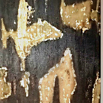Painting titled "black  end gold" by Zhanna Belmas, Original Artwork, Acrylic
