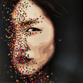 Malarstwo zatytułowany „Gommettes attack” autorstwa Lady Caviar, Oryginalna praca, Akryl