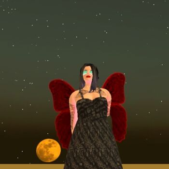 Digitale Kunst mit dem Titel "La lune" von Lady Caviar, Original-Kunstwerk