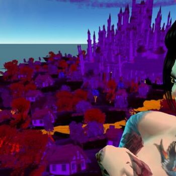 Digitale Kunst mit dem Titel "Le chateau virtuel" von Lady Caviar, Original-Kunstwerk