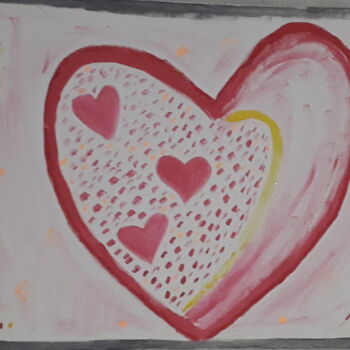 Schilderij getiteld "💚Inspiração heartbe…" door Ladythelu, Origineel Kunstwerk, Acryl