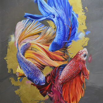 Schilderij getiteld "Flow" door Artem Lozhkin, Origineel Kunstwerk, Olie