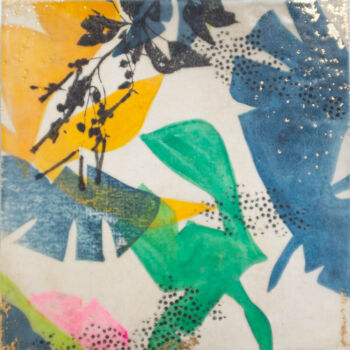 Картина под названием "empreintes tropical…" - Laetitia Vasseur, Подлинное произведение искусства, Энкаустический