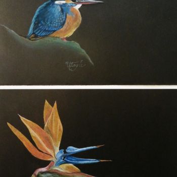 Zeichnungen mit dem Titel "Martin et la fleur…" von Laetitia Debienne, Original-Kunstwerk, Pastell Auf Keilrahmen aus Holz m…