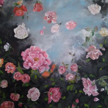 Malarstwo zatytułowany „Roses” autorstwa Laetitia Labadie, Oryginalna praca, Akryl