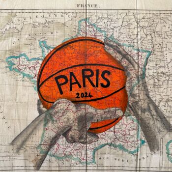Malerei mit dem Titel "PARIS 2024" von Laetitia Le Bihan, Original-Kunstwerk, Aquarell
