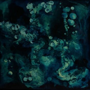 Peinture intitulée "Nébuleuse bleue" par Laetitia Lesaffre, Œuvre d'art originale, Autre