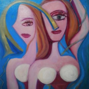 Painting titled "femmes qui dansent" by Oporah, Original Artwork, Oil