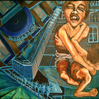 Картина под названием "Les frères Siam" - Laetitia Rouffart, Подлинное произведение искусства, Акрил