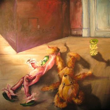 Pittura intitolato "La pomme" da Laetitia Rouffart, Opera d'arte originale, Acrilico